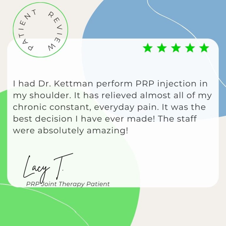 PRP Review happy patient joint injection nonsurgical Waterloo Cedar Falls Iowa